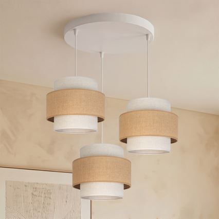 Brilagi - Luster na sajli SPACE 3xE27/60W/230V, prečnik 40 cm, bež/krem