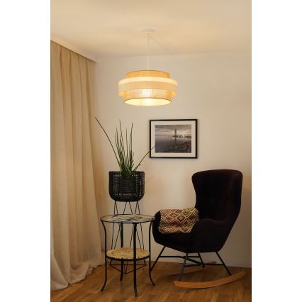 Brilagi - Luster na sajli SPACE LIGHT 1xE27/15W/230V prečnik 50 cm bež/krem