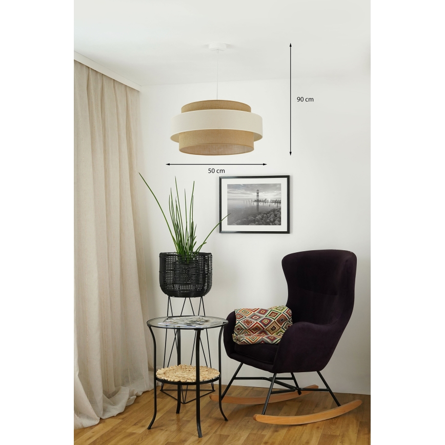 Brilagi - Luster na sajli SPACE LIGHT 1xE27/15W/230V prečnik 50 cm bež/krem