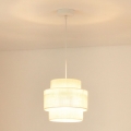Brilagi - Luster na sajli SPACE YUTE 1xE27/15W/230V prečnik 25 cm krem/bela