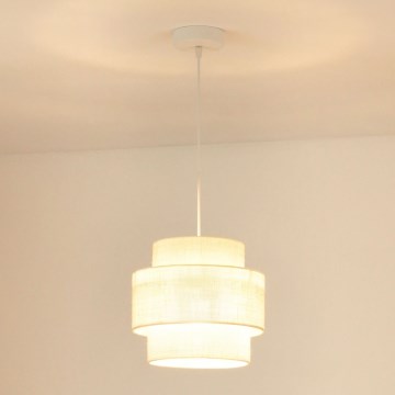 Brilagi - Luster na sajli SPACE YUTE 1xE27/15W/230V prečnik 25 cm krem/bela