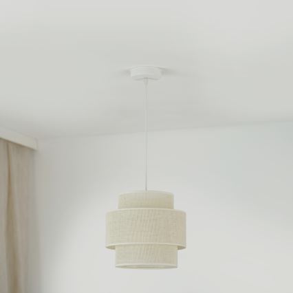 Brilagi - Luster na sajli SPACE YUTE 1xE27/15W/230V prečnik 25 cm krem/bela