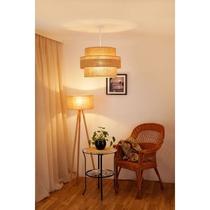 Brilagi - Luster na sajli SPACE YUTE 1xE27/15W/230V prečnik 50 cm bež/bela