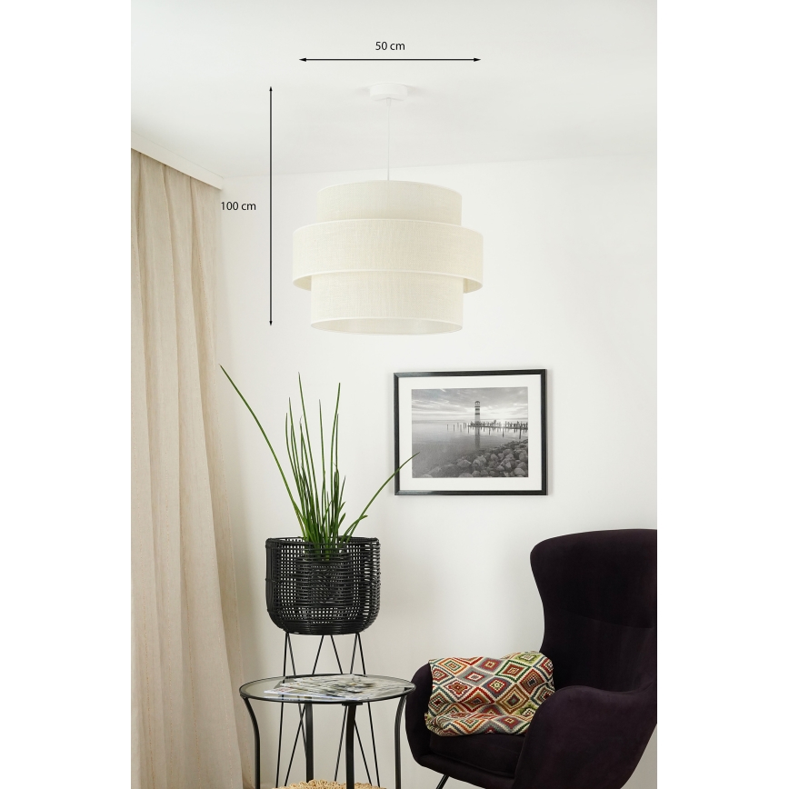 Brilagi - Luster na sajli SPACE YUTE 1xE27/15W/230V prečnik 50 cm krem/bela