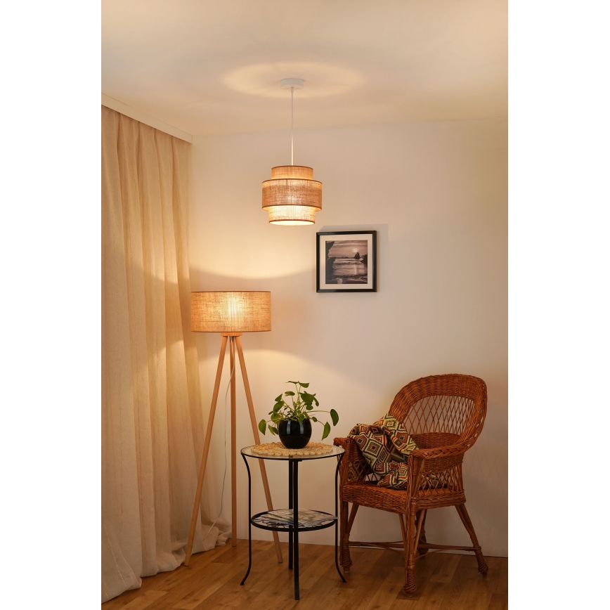 Brilagi - Luster na sajli SPACE YUTE 1xE27/15W/230V Ø 25 cm bež/bela