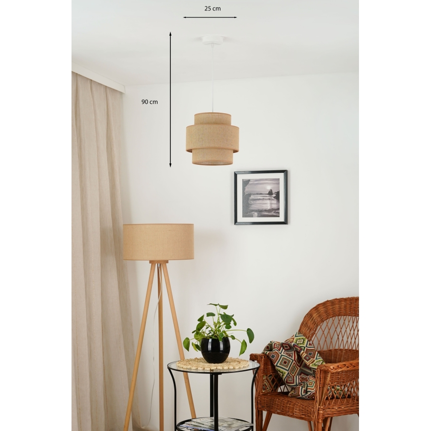 Brilagi - Luster na sajli SPACE YUTE 1xE27/15W/230V Ø 25 cm bež/bela