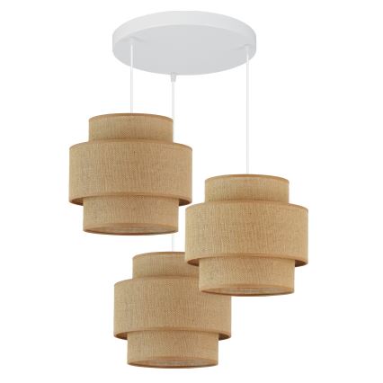 Brilagi - Luster na sajli SPACE YUTE 3xE27/15W/230V bež/bela