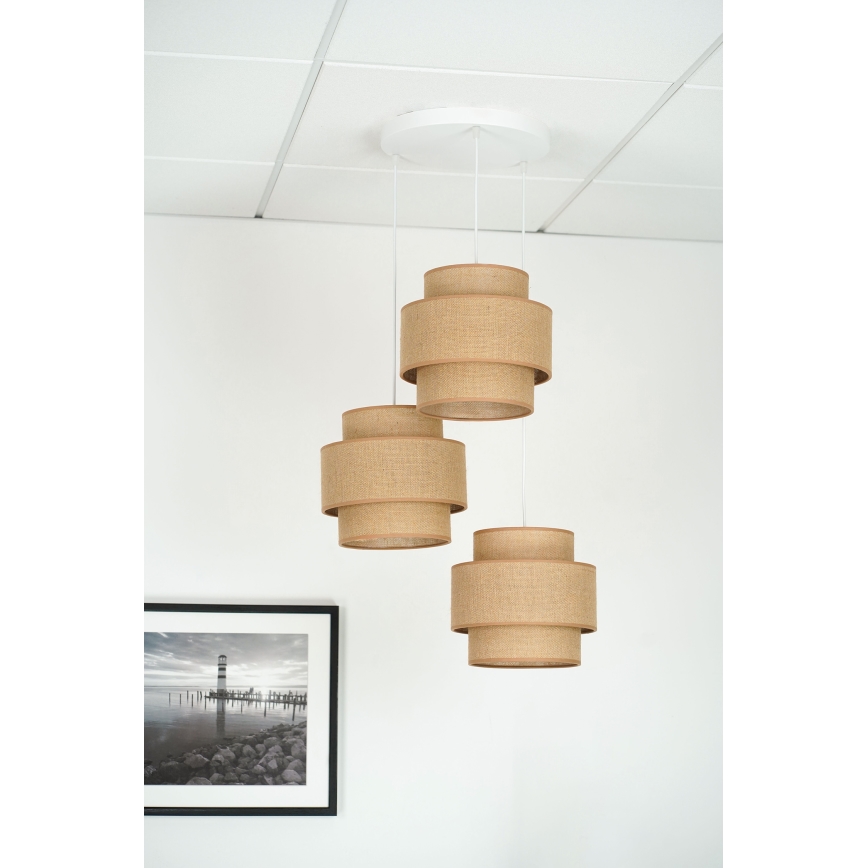 Brilagi - Luster na sajli SPACE YUTE 3xE27/15W/230V bež/bela