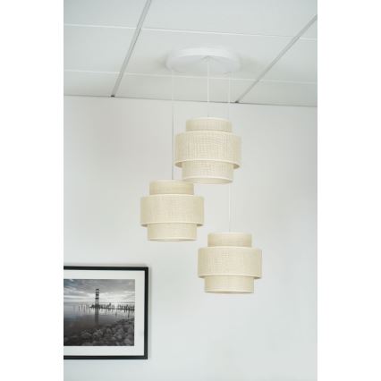Brilagi - Luster na sajli SPACE YUTE 3xE27/15W/230V krem/bela