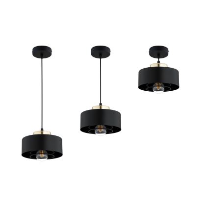 Brilagi - Luster na sajli SPRING 1xE27/60W/230V prečnik 20 cm crna/zlatna