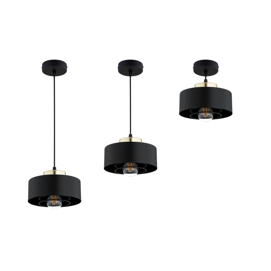 Brilagi - Luster na sajli SPRING 1xE27/60W/230V prečnik 20 cm crna/zlatna