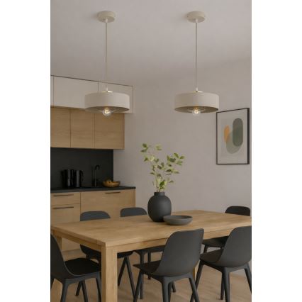 Brilagi - Luster na sajli SPRING 1xE27/60W/230V prečnika 30 cm bež/zlatna
