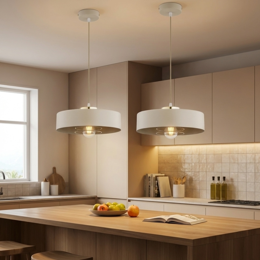 Brilagi - Luster na sajli SPRING 1xE27/60W/230V prečnika 30 cm bež/zlatna