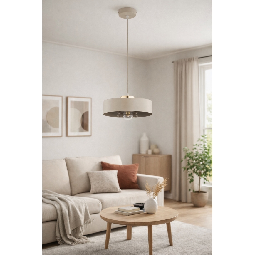 Brilagi - Luster na sajli SPRING 1xE27/60W/230V prečnika 30 cm bež/zlatna