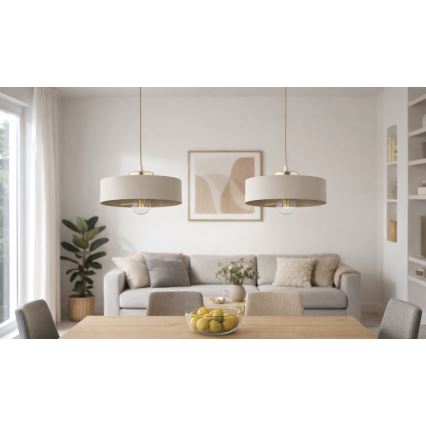 Brilagi - Luster na sajli SPRING 1xE27/60W/230V prečnika 30 cm bež/zlatna