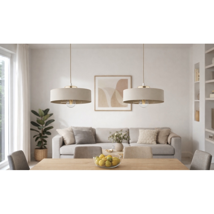 Brilagi - Luster na sajli SPRING 1xE27/60W/230V prečnika 30 cm bež/zlatna