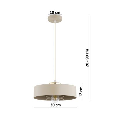 Brilagi - Luster na sajli SPRING 1xE27/60W/230V prečnika 30 cm bež/zlatna