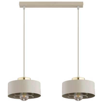 Brilagi - Luster na sajli SPRING 2xE27/60W/230V bež/zlatna