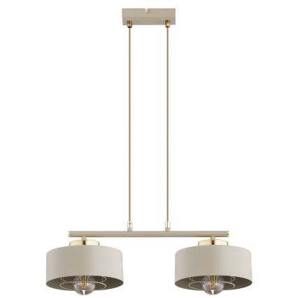 Brilagi - Luster na sajli SPRING 2xE27/60W/230V bež/zlatna