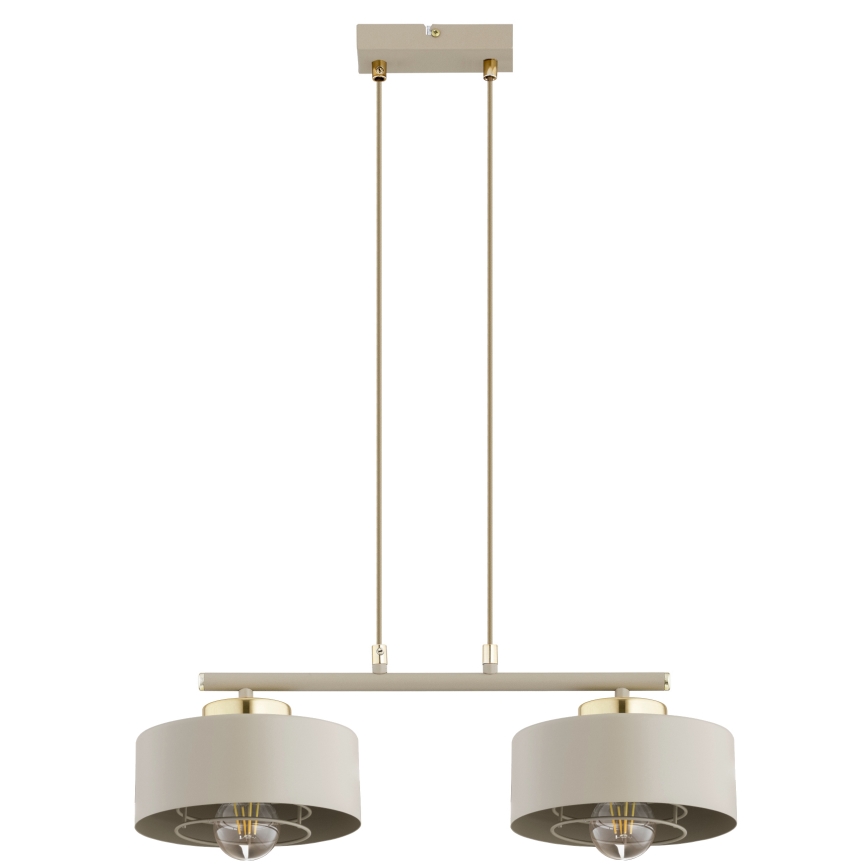 Brilagi - Luster na sajli SPRING 2xE27/60W/230V bež/zlatna