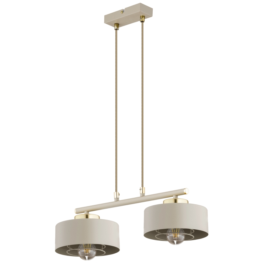 Brilagi - Luster na sajli SPRING 2xE27/60W/230V bež/zlatna