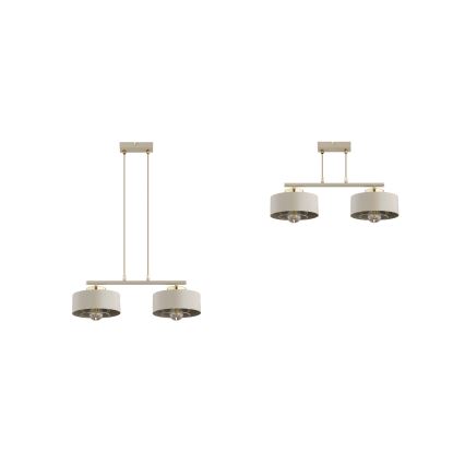 Brilagi - Luster na sajli SPRING 2xE27/60W/230V bež/zlatna