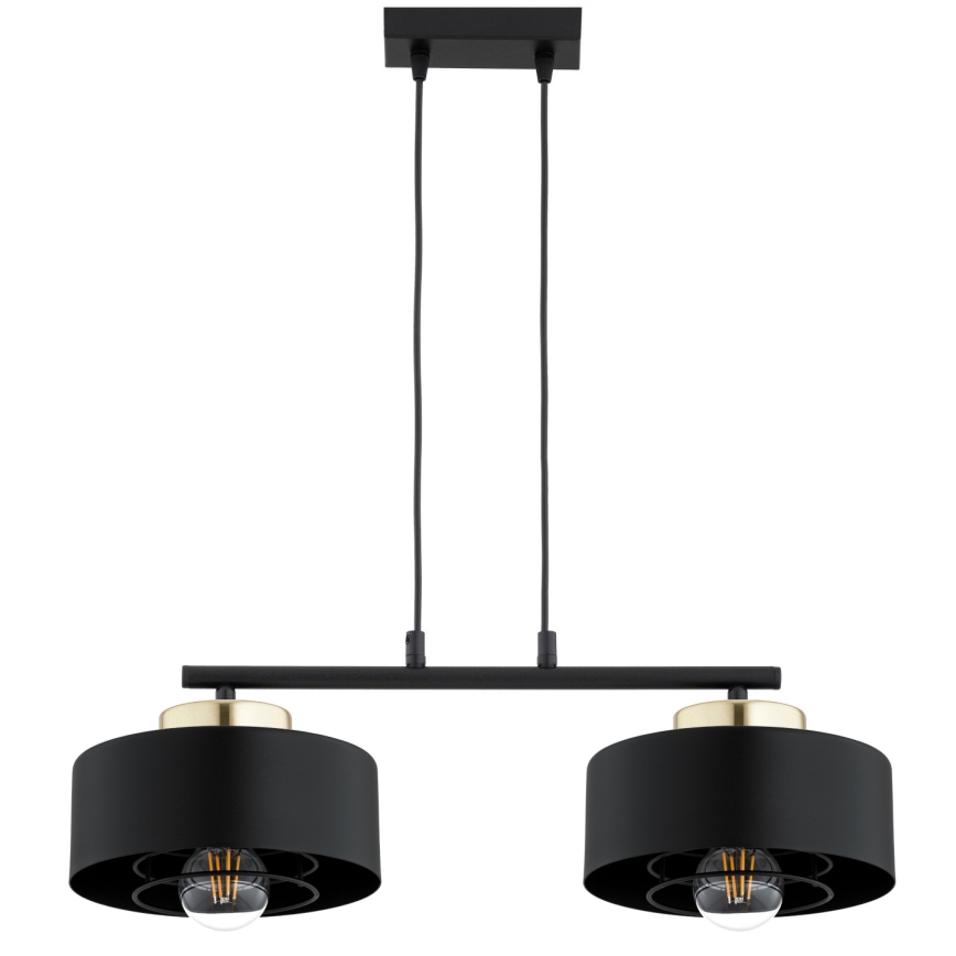 Brilagi - Luster na sajli SPRING 2xE27/60W/230V crna/zlatna