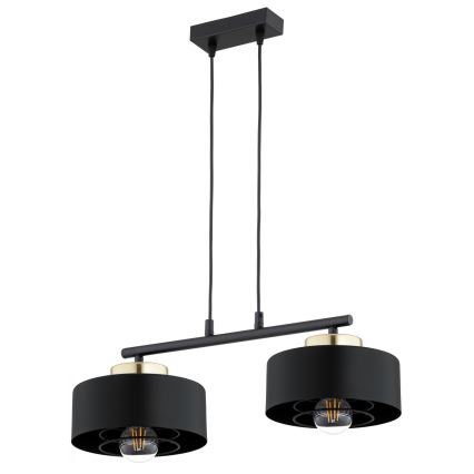 Brilagi - Luster na sajli SPRING 2xE27/60W/230V crna/zlatna