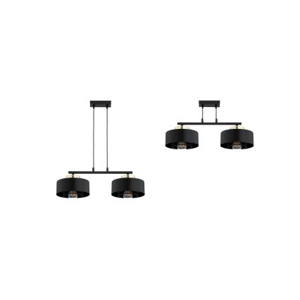 Brilagi - Luster na sajli SPRING 2xE27/60W/230V crna/zlatna