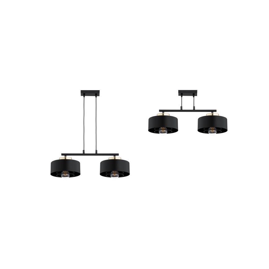 Brilagi - Luster na sajli SPRING 2xE27/60W/230V crna/zlatna