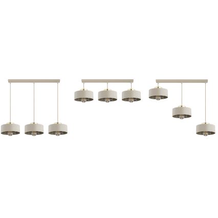 Brilagi - Luster na sajli SPRING 3xE27/60W/230V bež/zlatna