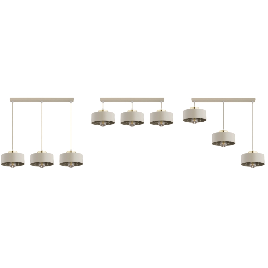 Brilagi - Luster na sajli SPRING 3xE27/60W/230V bež/zlatna