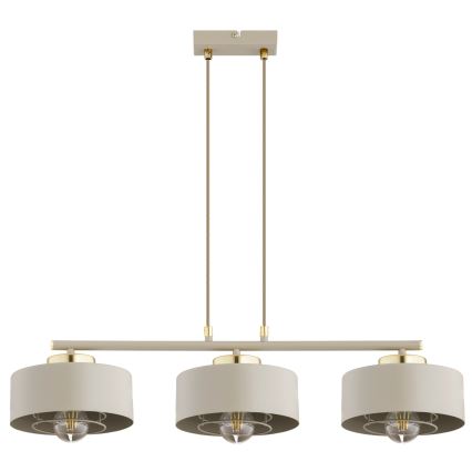 Brilagi - Luster na sajli SPRING 3xE27/60W/230V bež/zlatna