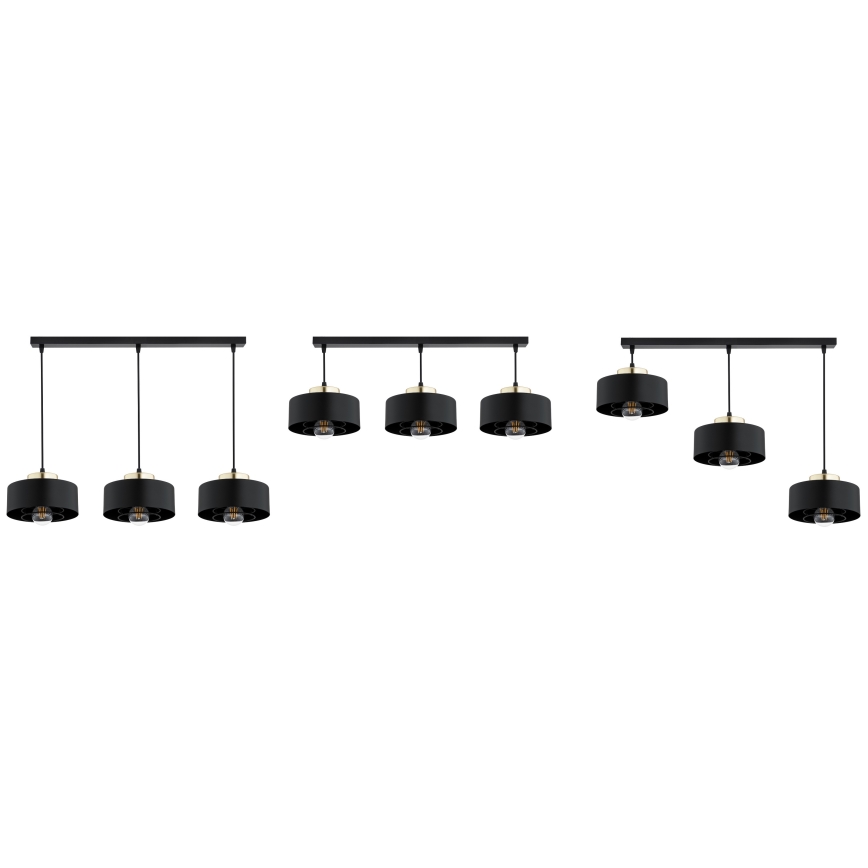 BRILAGI - Luster na sajli SPRING 3xE27/60W/230V crna/zlatna