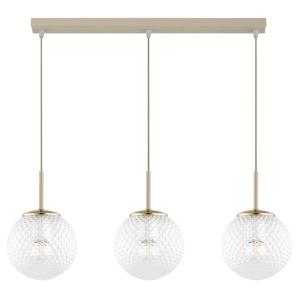Brilagi - Luster na sajli STELLA 3xE27/60W/230V bež/zlatan