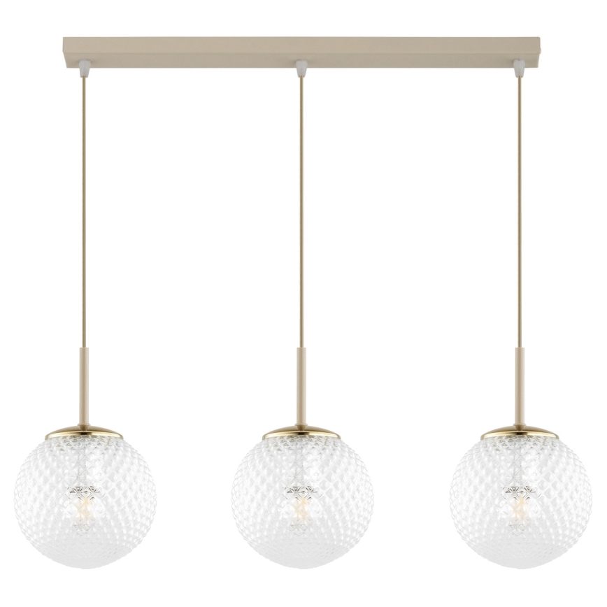Brilagi - Luster na sajli STELLA 3xE27/60W/230V bež/zlatan