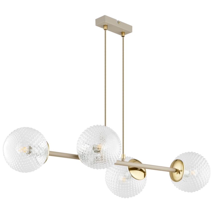 Brilagi - Luster na sajli STELLA 4xE27/60W/230V bež/zlatna