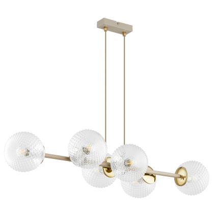 Brilagi - Luster na sajli STELLA 6xE27/60W/230V bež/zlatna