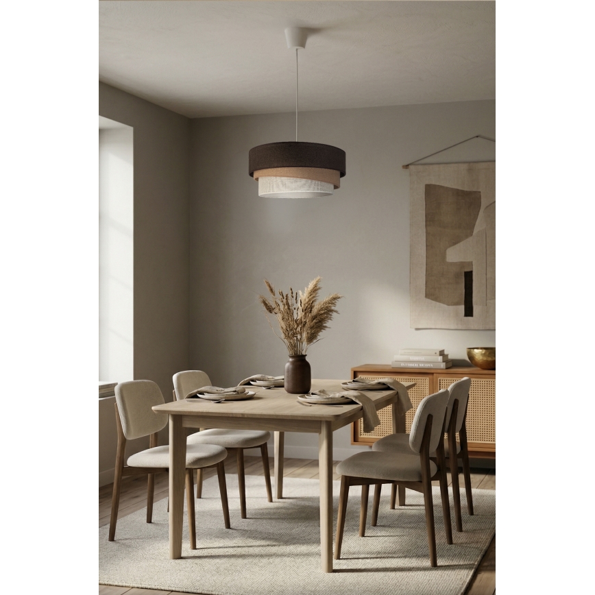 Brilagi - Luster na sajli TRIO 1xE27/60W/230V prečnik 40 cm braon/bež/bela