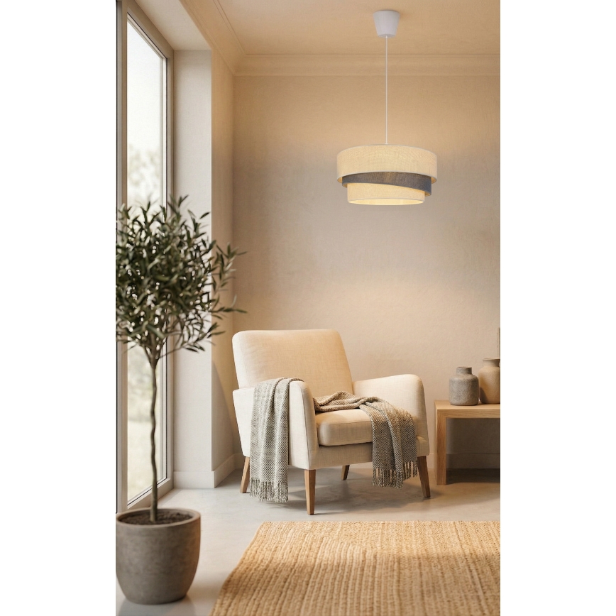 Brilagi - Luster na sajli TRIO 1xE27/60W/230V Ø 40 cm krem/siva