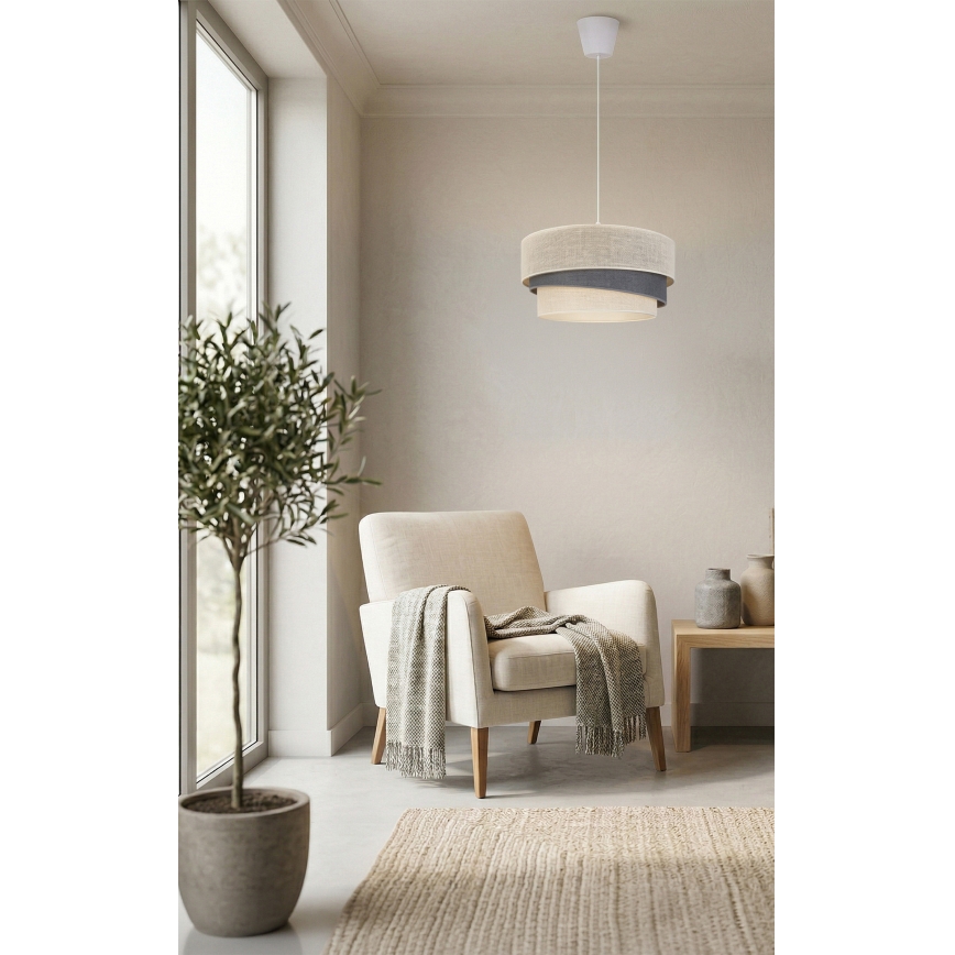 Brilagi - Luster na sajli TRIO 1xE27/60W/230V Ø 40 cm krem/siva
