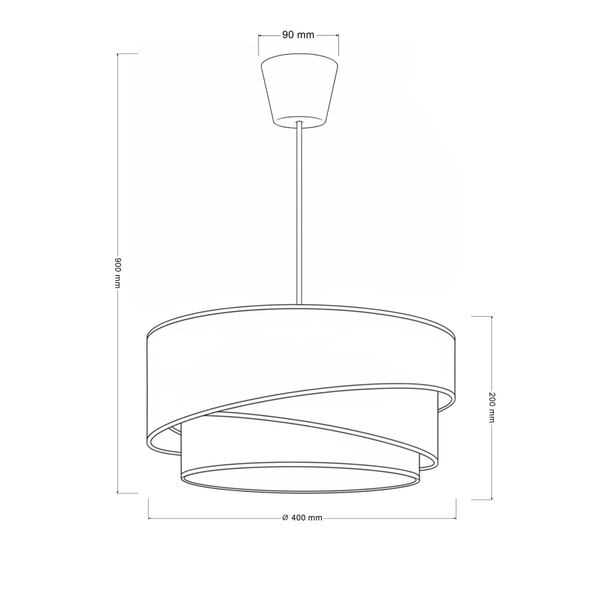 Brilagi - Luster na sajli TRIO 1xE27/60W/230V Ø 40 cm krem/siva