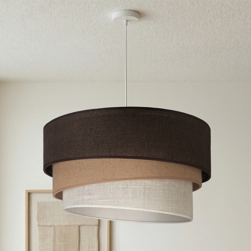 Brilagi - Luster na sajli TRIO 3xE27/60W/230V, prečnik 60 cm, braon/bež/bela
