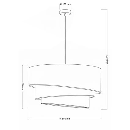 Brilagi - Luster na sajli TRIO 3xE27/60W/230V, prečnik 60 cm, braon/bež/bela