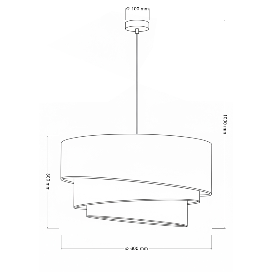 Brilagi - Luster na sajli TRIO 3xE27/60W/230V, prečnik 60 cm, braon/bež/bela
