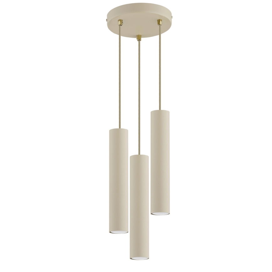 Brilagi - Luster na sajli TUBE 3xGU10/15W/230V bež/zlatna