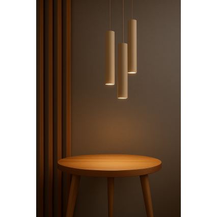 Brilagi - Luster na sajli TUBE 3xGU10/15W/230V bež/zlatna