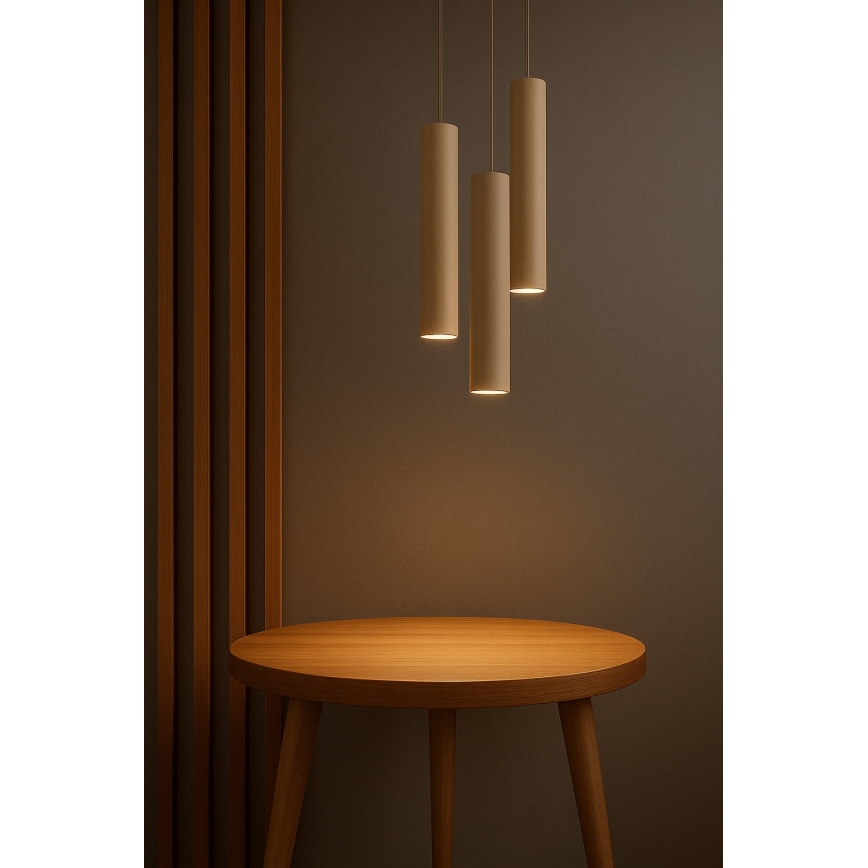 Brilagi - Luster na sajli TUBE 3xGU10/15W/230V bež/zlatna