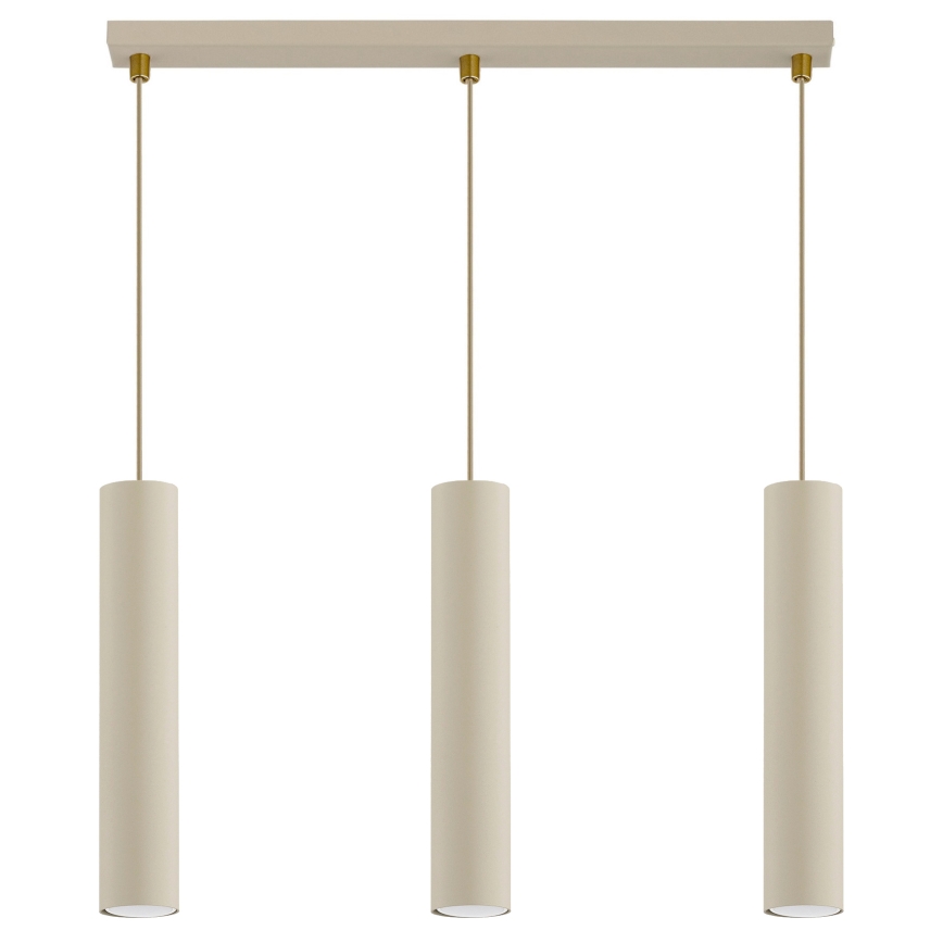 Brilagi - Luster na sajli TUBE 3xGU10/15W/230V bež/zlatna