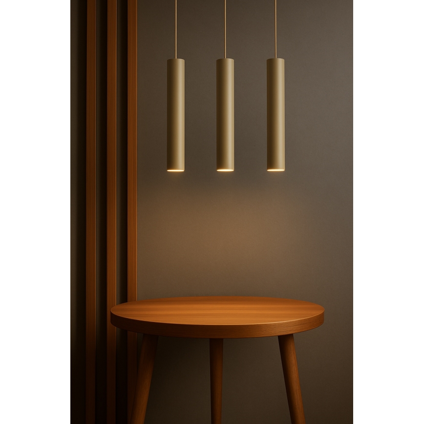 Brilagi - Luster na sajli TUBE 3xGU10/15W/230V bež/zlatna